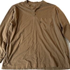 Woolrich Men's Brown Long Sleeve Henley Shirt